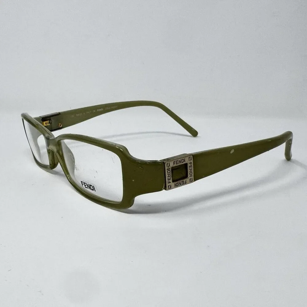 Fendi F866R 31G Olive Green Eyeglass Frames 53-13-135 Made in Italy